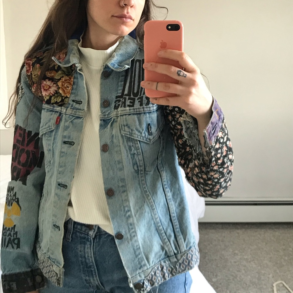Vintage Levis Denim Patchwork Jacket - image 2